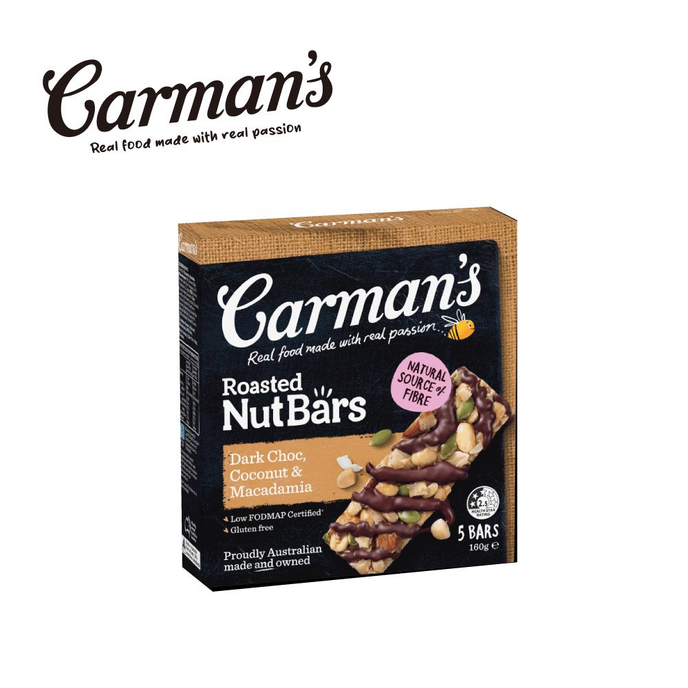 [澳洲 Carman's] 堅果棒 (5條/盒) 160g/ 黑可可夏威夷豆堅果棒