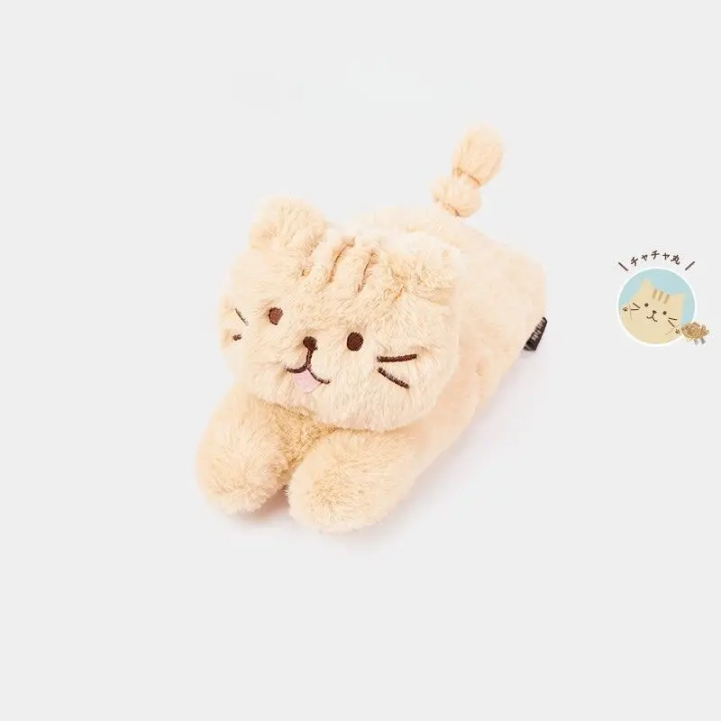 日本 HAPiNS Fuku Fuku Nyanko 毛絨絨趴趴貓玩偶/ L/ 茶茶丸