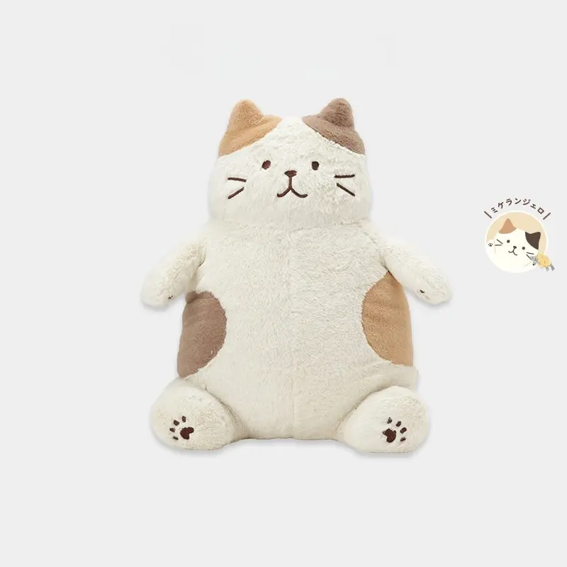 日本 HAPiNS Fuku Fuku Nyanko 幸福胖貓玩偶/ 米開朗基羅