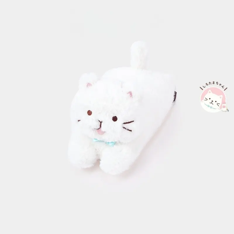 日本 HAPiNS Fuku Fuku Nyanko 毛絨絨趴趴貓玩偶/ L/ 白團子