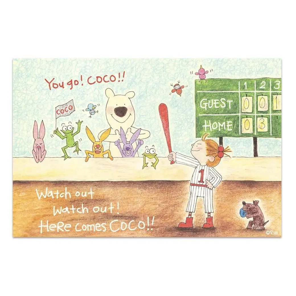 日本 Greeting Life 明信片/ Coco/ 棒球