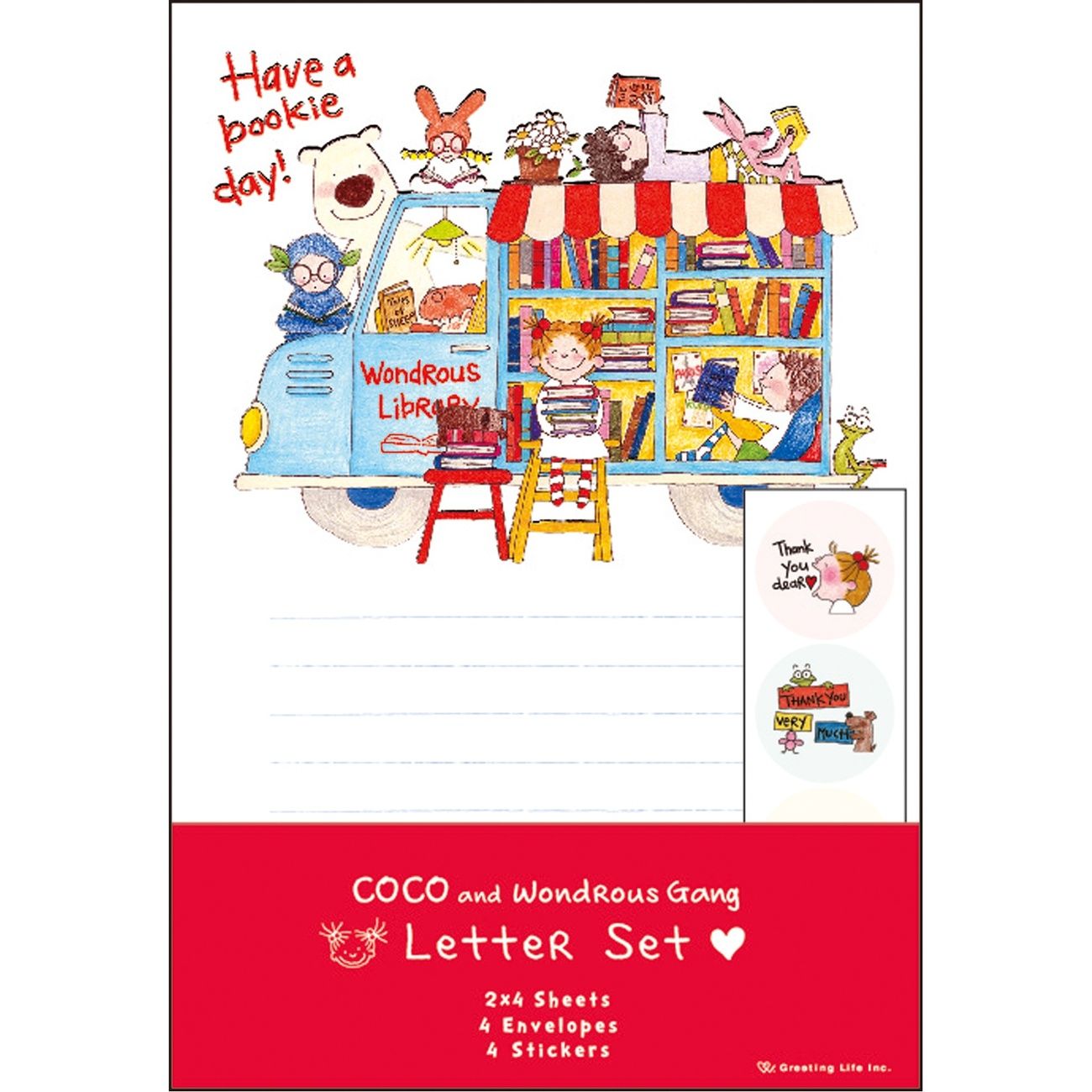 日本 Greeting Life Coco信紙組/ 紅