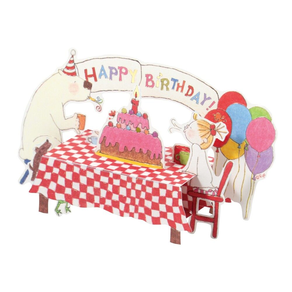 日本 Greeting Life 立體桌子生日卡/ Coco