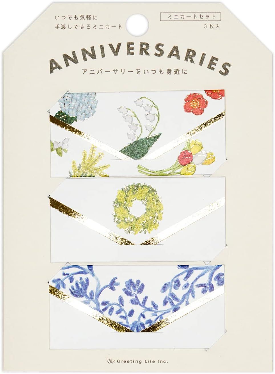 日本 Greeting Life Anniversaries迷你卡片組/ 米津祐介/ 花