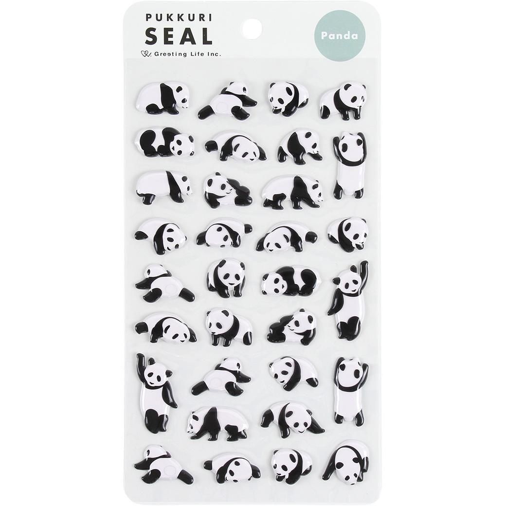 日本 Greeting Life Puffy貼紙/ Panda