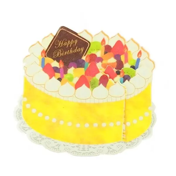 日本 Greeting Life 生日卡/ Pocket Cake Card/ 水果千層
