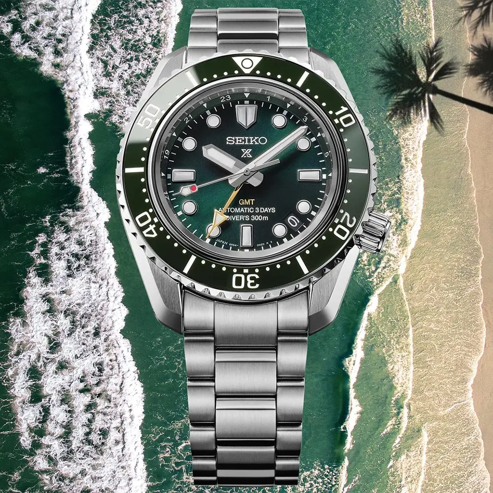 SEIKO 精工Prospex 1968 Heritage GMT 300米潛水陶瓷機械錶-太平洋綠/42mm(HBC001J1/6R54-00P0G)
