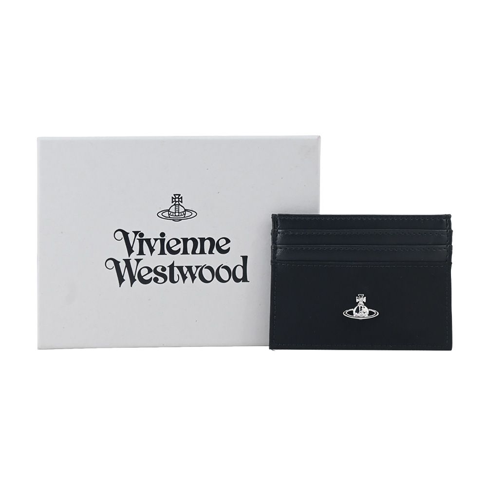 Vivienne Westwood 尼龍拼接卡片夾-任選/平行輸入/ 黑