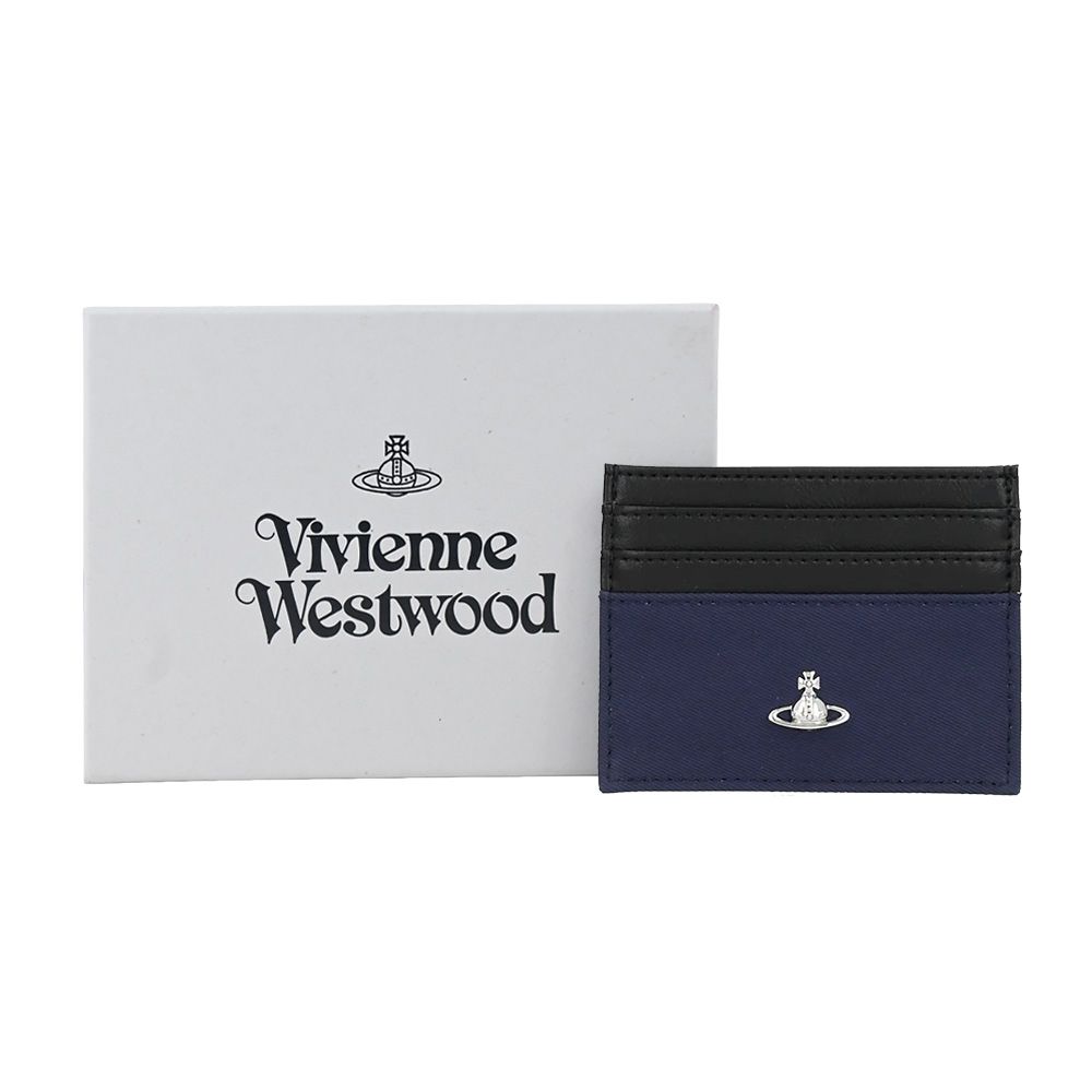 Vivienne Westwood 尼龍拼接卡片夾-任選/平行輸入/ 藍