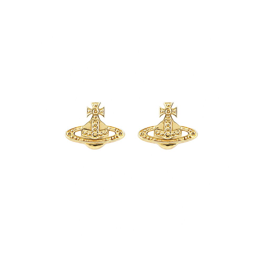 Vivienne Westwood Marinetta平刻印土星耳環-任選 /平行輸入/ 金
