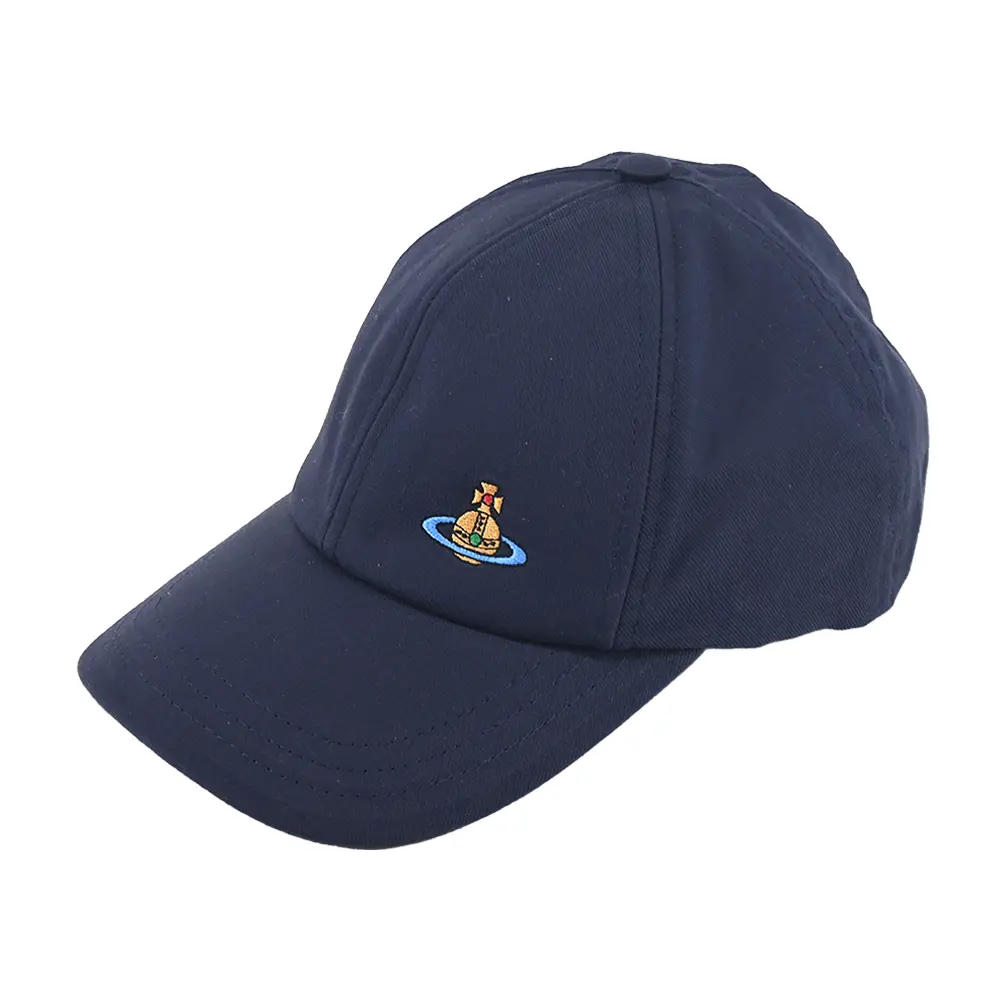 Vivienne Westwood刺繡土星簡約棒球帽-任選/平行輸入/ 海軍藍