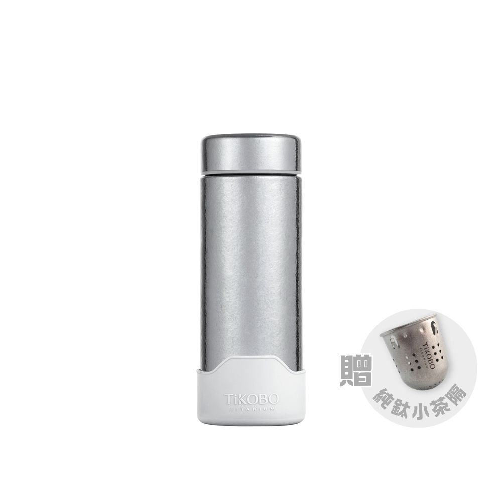 TiKOBO鈦工坊 純鈦星光瓶2代 250ml（贈純鈦小茶隔/矽膠杯套）/ 星光銀
