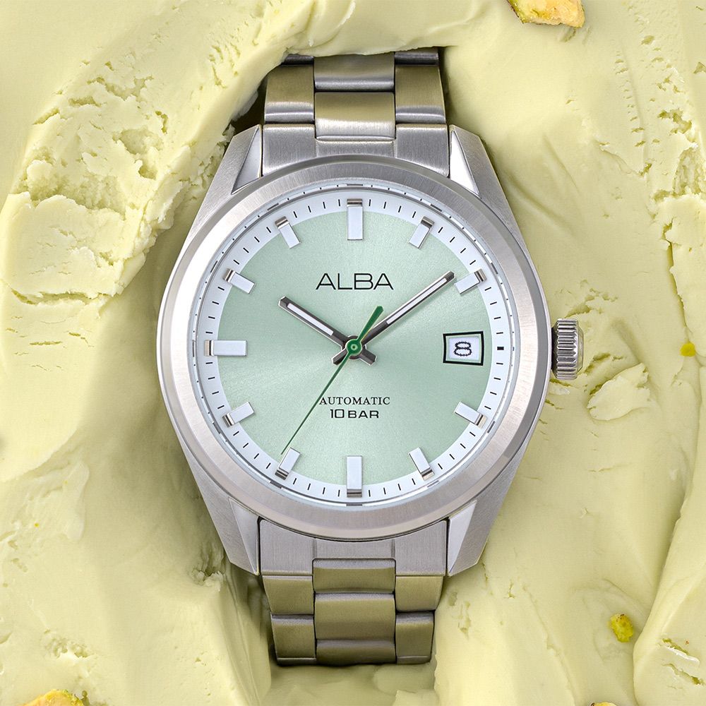 ALBA 雅柏 Mechanical 現代復古機械錶-綠/38mm 禮物 送禮 推薦(AU4099X1/Y675-X017G)