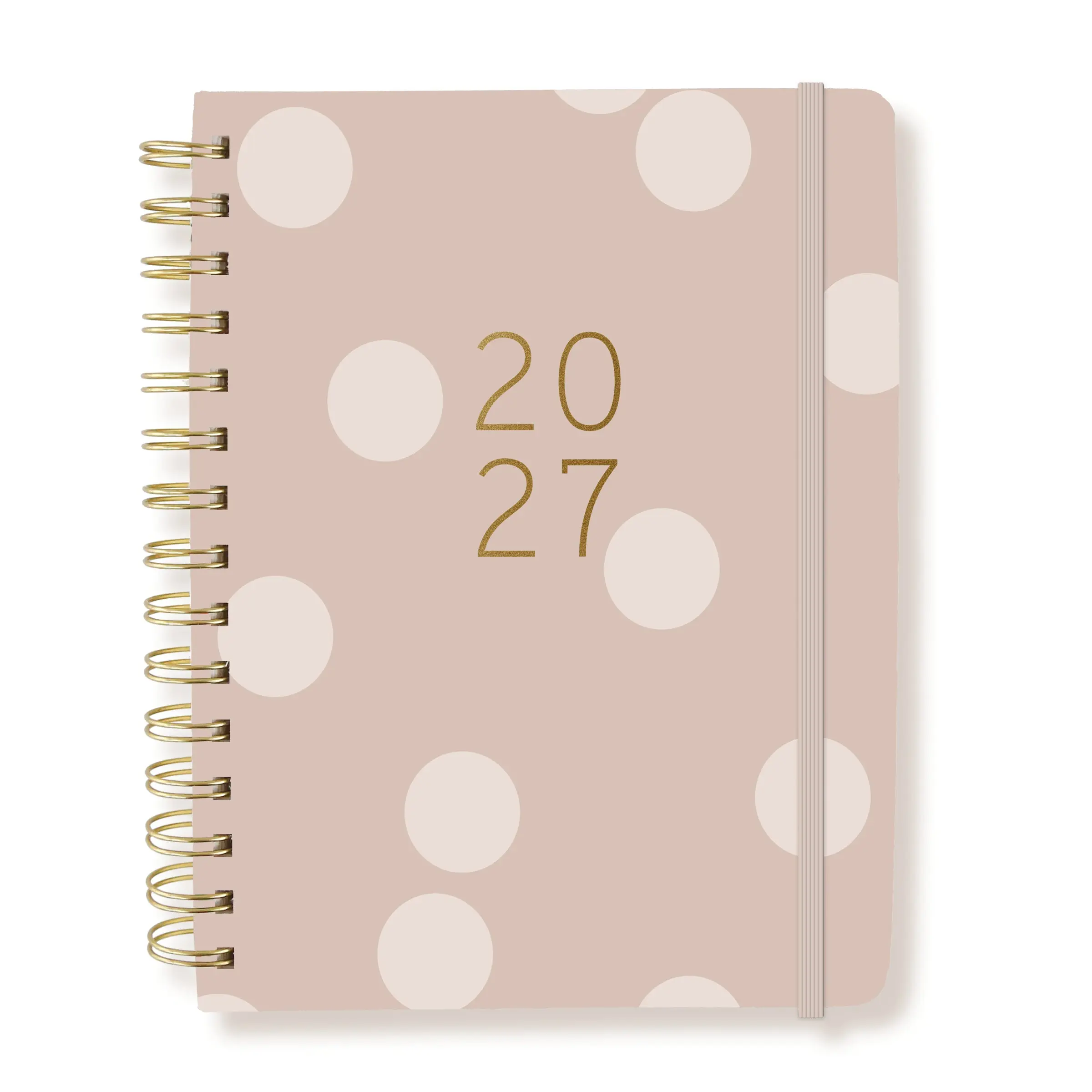 2027美國 GRAPHIQUE 18個月硬殼環裝週計畫日誌/ 15X20CM/ 灰褐點點 (附貼紙2張)