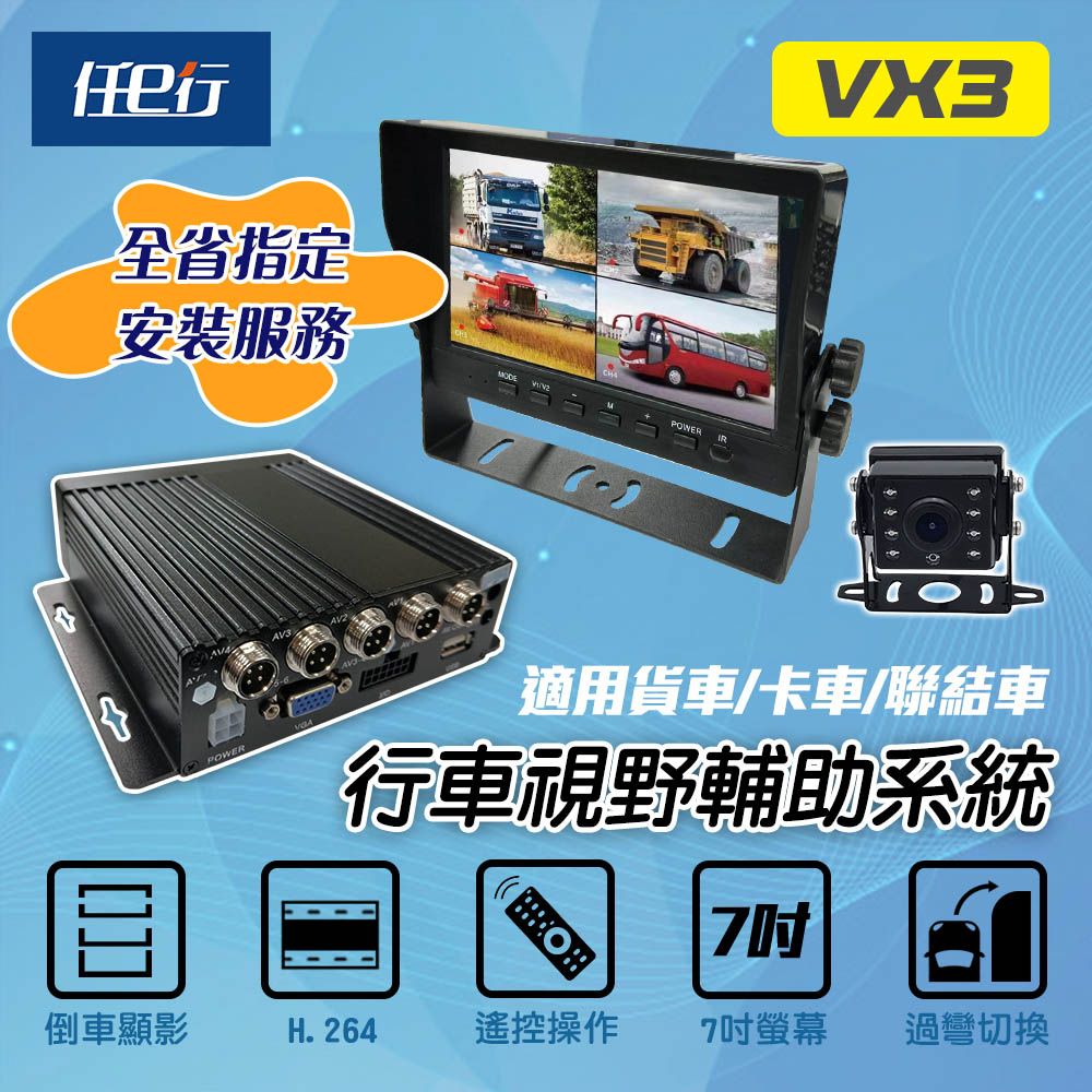 【任e行】VX3 環景四鏡頭 1080P 行車紀錄器 行車視野輔助器、大貨車、大客車及各式車輛適用