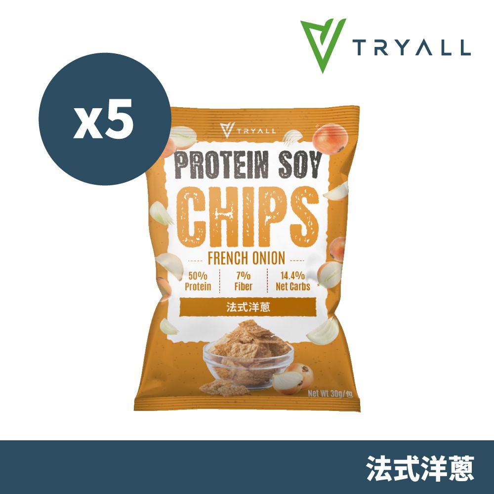 [台灣 TRYALL] 涮嘴蛋白酥脆脆-法式洋蔥 (30g/包)X5