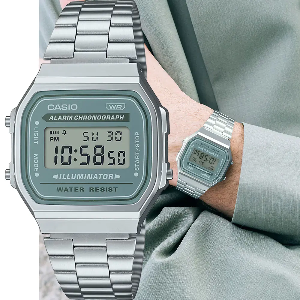 CASIO 卡西歐學生錶 復刻方型電子錶 手錶 送禮 禮物 推薦(A168WA-3AY)