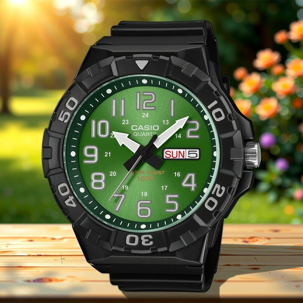 CASIO 卡西歐 學生錶 潛水風運動手錶-綠x黑 考試手錶 手錶 送禮 禮物 推薦(MRW-210H-3BV)