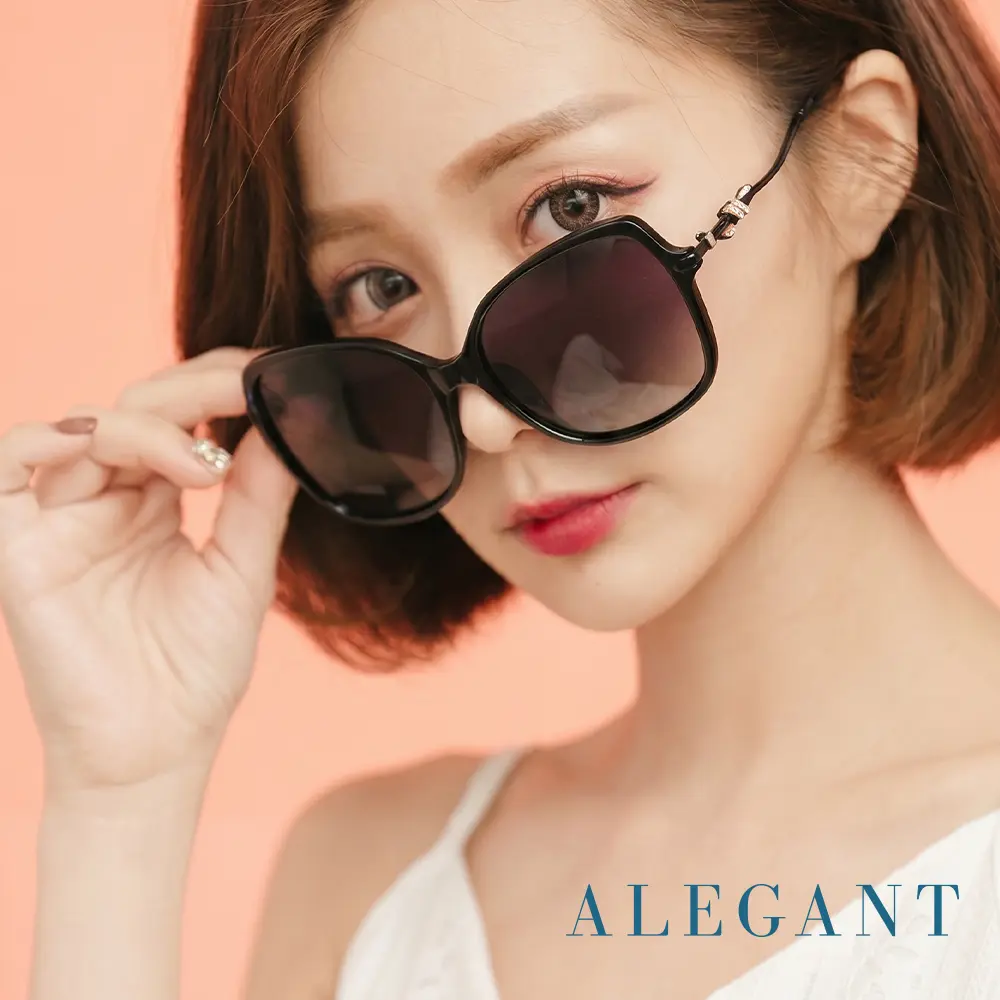 ALEGANT優雅時尚漸層方框寶麗來偏光墨鏡/UV400太陽眼鏡