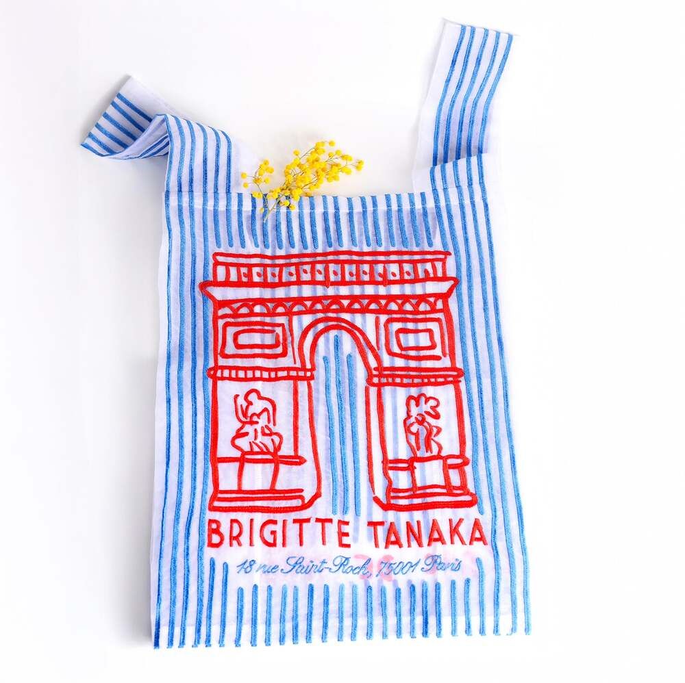 法國BRIGITTE TANAKA/ 歐根紗刺繡提袋/ 巴黎凱旋門