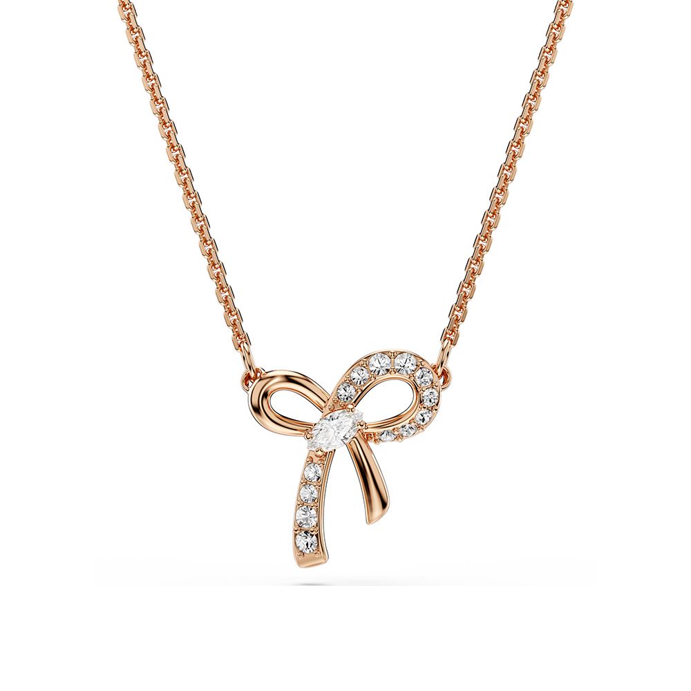 SWAROVSKI 施華洛世奇 Hyperbola 蝴蝶結輕奢項鍊-玫瑰金 送禮 禮物 推薦(5753329)
