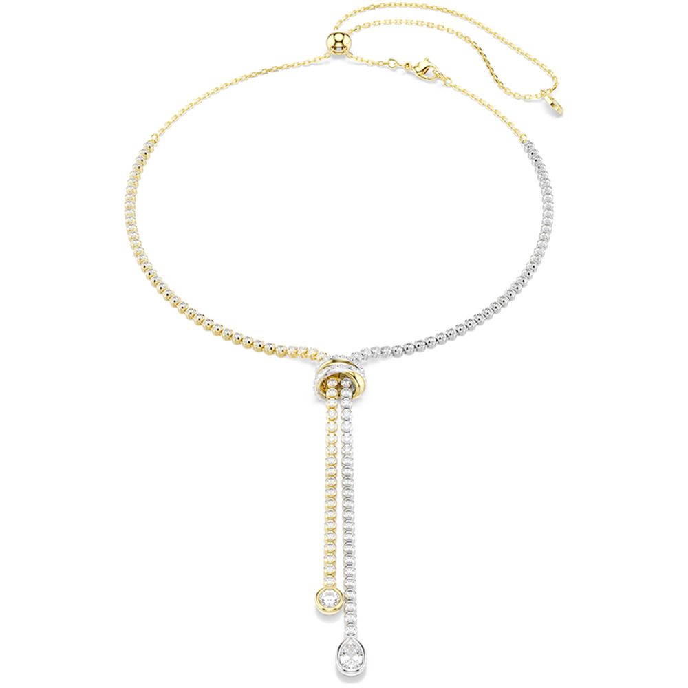 SWAROVSKI 施華洛世奇 Hyperbola Y字形優雅繩結雙色項鍊 送禮 禮物 推薦(5752854)