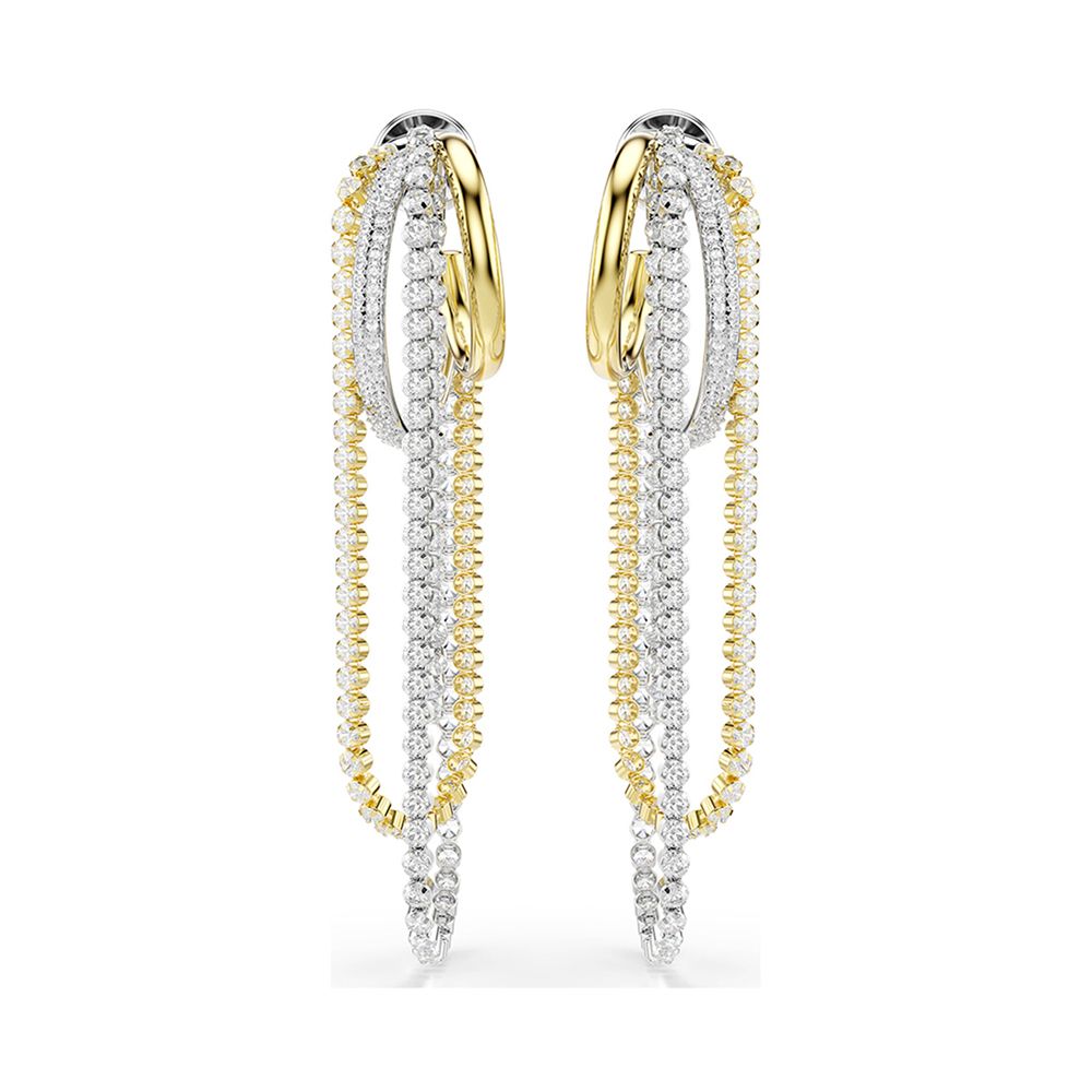 SWAROVSKI 施華洛世奇 Hyperbola 流動光影多層次大圈鋯石耳環 送禮 禮物 推薦(5749368)