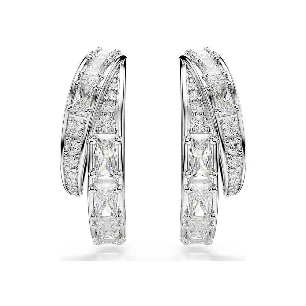 SWAROVSKI 施華洛世奇 Vienna 天鵝優雅姿態鋯石耳環 送禮 禮物 推薦(5749069)