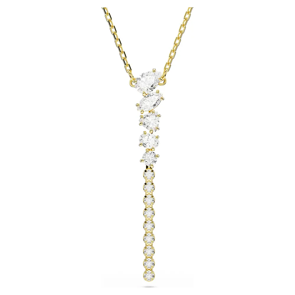 SWAROVSKI 施華洛世奇 Mesmera Y字形高雅氣質鋯石項鍊-金 送禮 禮物 推薦(5747997)