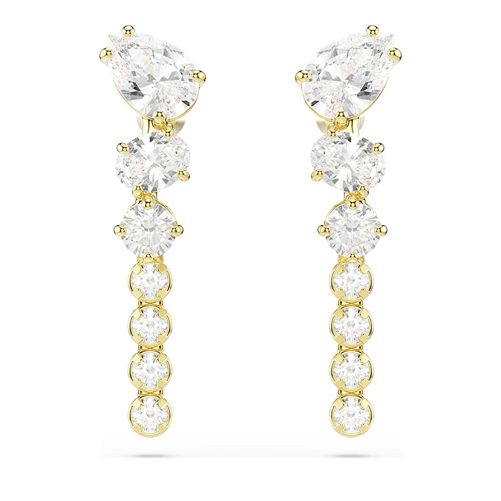 SWAROVSKI 施華洛世奇 Mesmera 水滴形鋯石耳環-金 送禮 禮物 推薦(5747936)