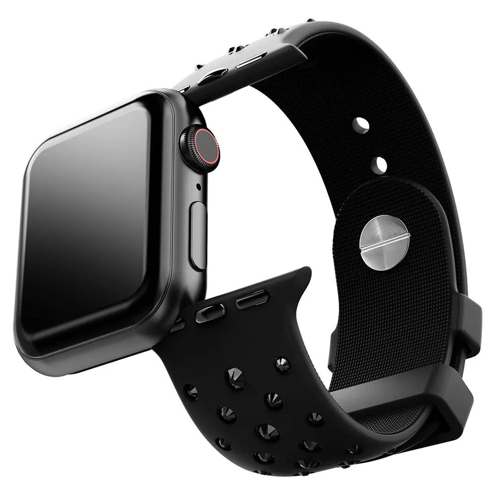 SWAROVSKI 施華洛世奇 Apple Watch 水晶矽膠錶帶 40/41mm適用-黑色 送禮 禮物 推薦(不含手錶)-5755228