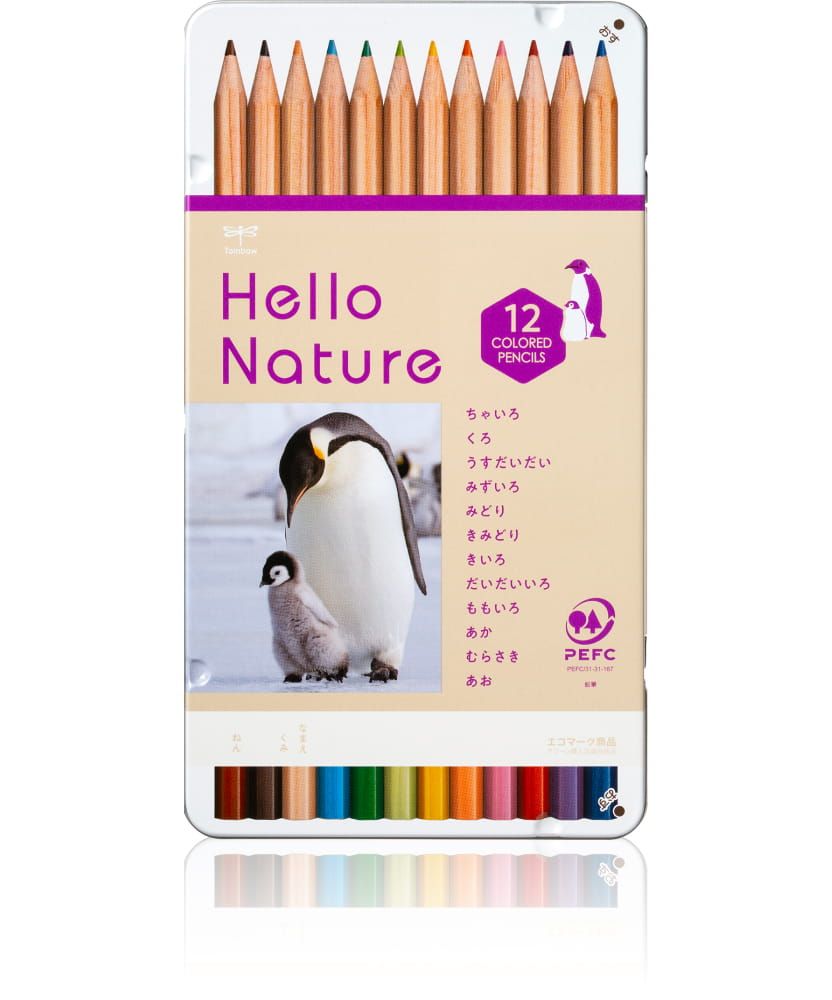 Tombow Hello Nature油性鐵盒色鉛筆/ 帝王企鵝/ 12色