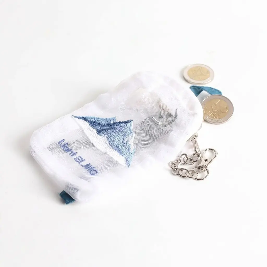 法國BRIGITTE TANAKA/ 歐根紗刺繡迷你後背包/ 白朗峰