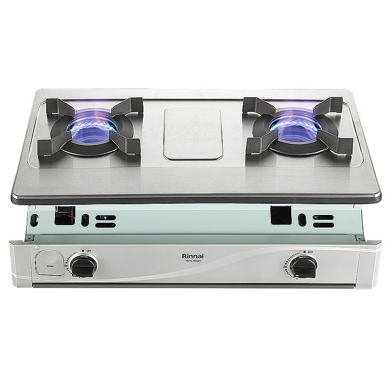 林內【RBTS-N2601S_NG1】內焰 嵌入式雙口瓦斯爐 (不銹鋼)天然氣(全台安裝)