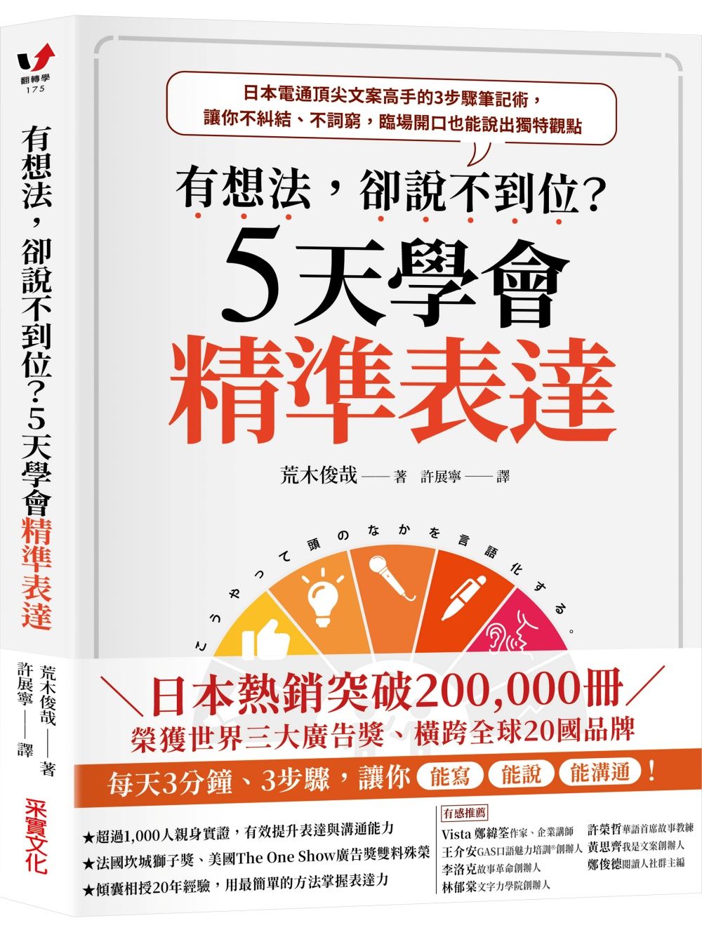 有想法, 卻說不到位? 5天學會精準表達: 日本電通頂尖文案高手的3步驟筆記術, 讓你不糾結、不詞窮, 臨場開口也能說出獨特觀點