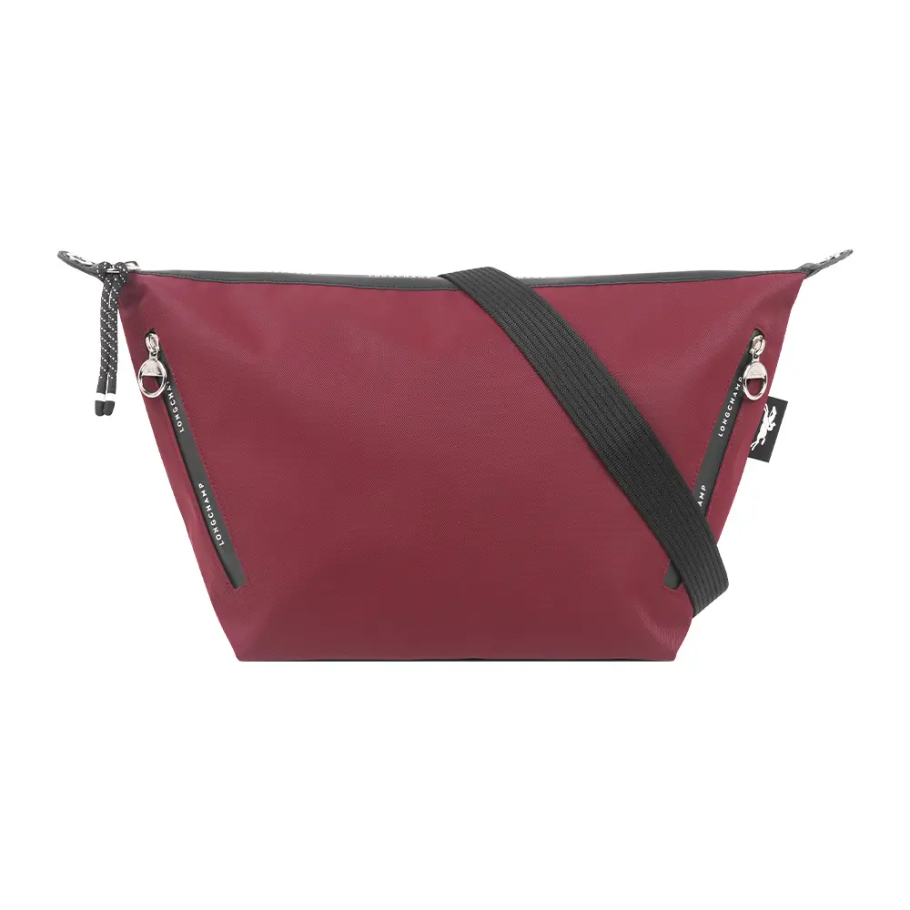 【LONGCHAMP】Le Pliage Energy M 彎月斜背包(酒紅色)/ 平行輸入