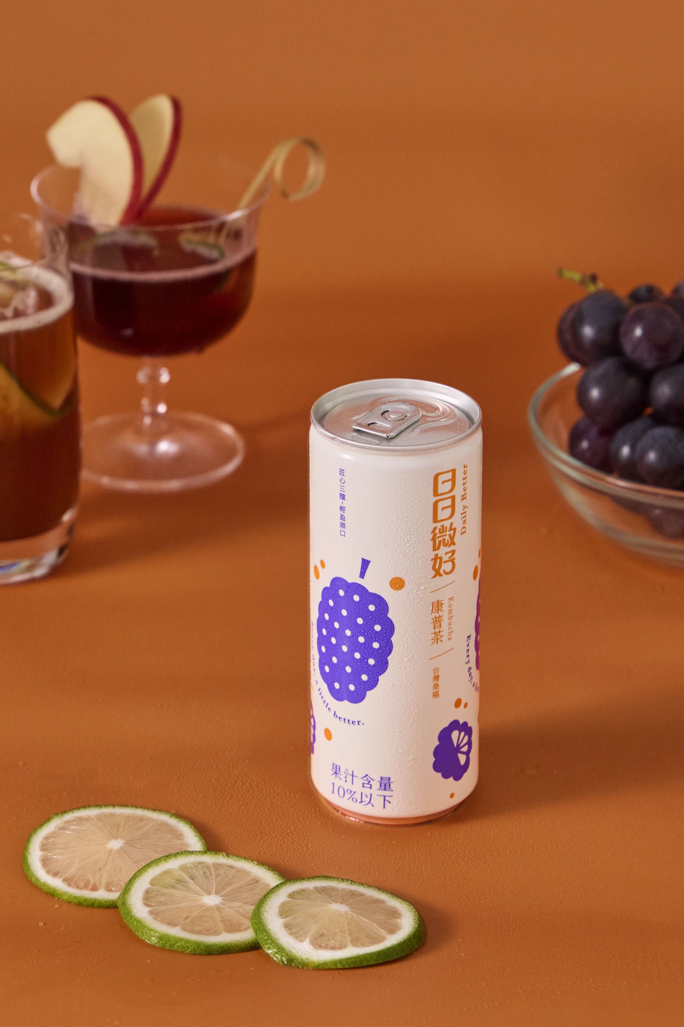穀盛日日微好康普茶氣泡飲/ 桑葚口味