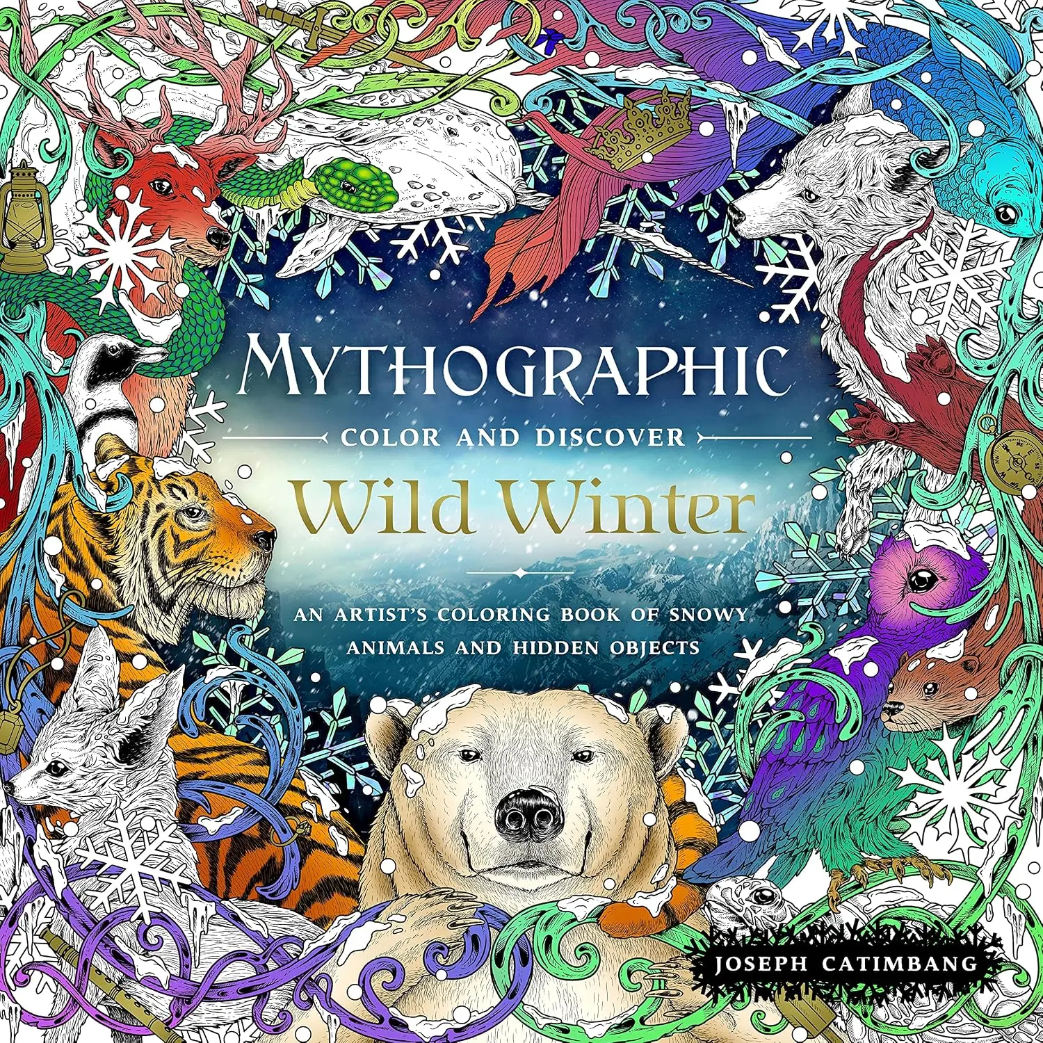 Mythographic Color and Discover: Wild Winter: An Artist's Coloring Book of Snowy Animals and Hidden Objects