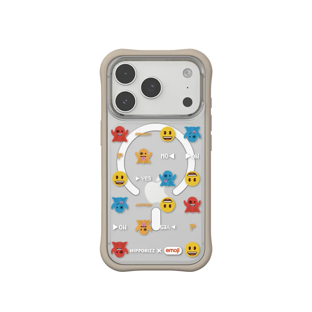 Hipporizz X emoji Swapit 矽膠磁吸保護殼 小精靈系列｜iPhone 18 Pro / 17 Pro/ 奶茶
