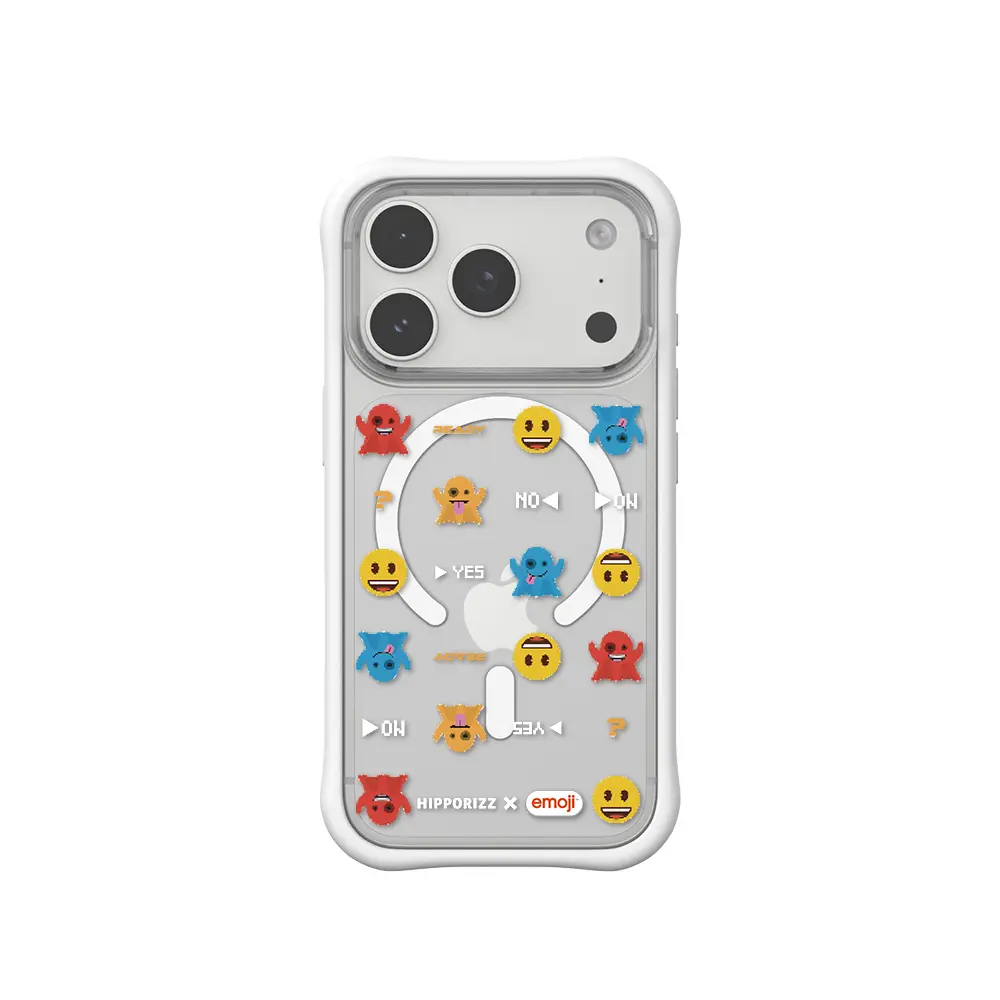 Hipporizz X emoji Swapit 矽膠磁吸保護殼 小精靈系列｜iPhone 18 Pro / 17 Pro/ 白