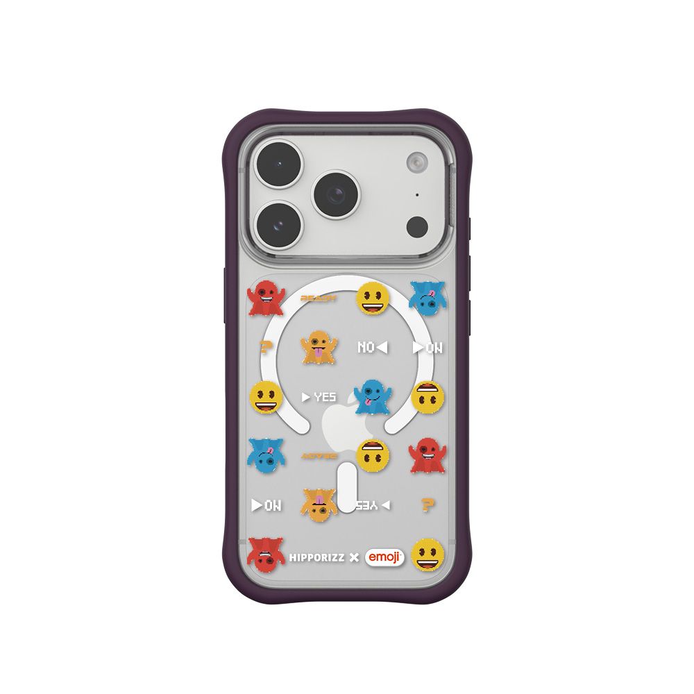 Hipporizz X emoji Swapit 矽膠磁吸保護殼 小精靈系列｜iPhone 18 Pro / 17 Pro/ 深紫