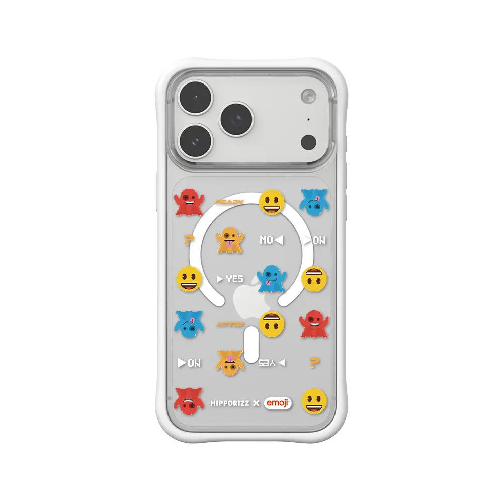 Hipporizz X emoji Swapit 矽膠磁吸保護殼 小精靈款｜iPhone 18 Pro Max / 17 Pro Max/ 白