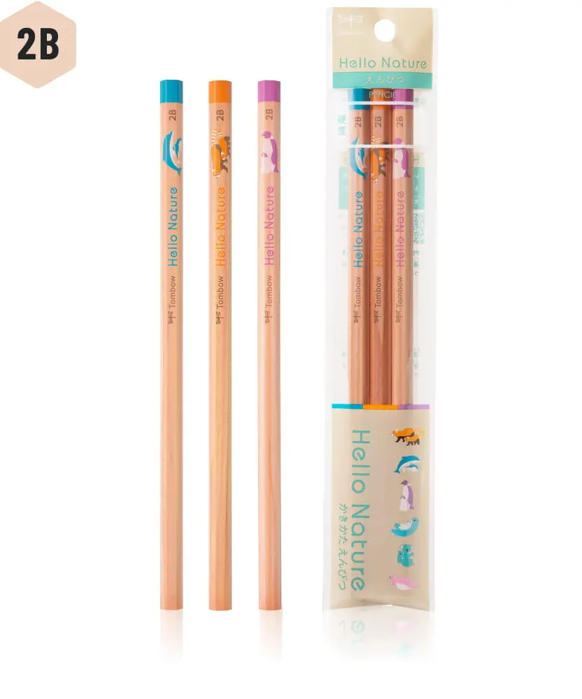 Tombow Hello Nature書寫鉛筆/ 3入組/ 2B