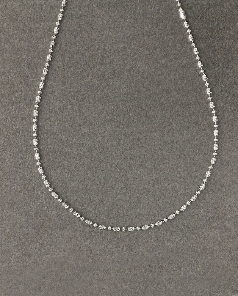 【ARTE WHITE】義大利製純銀光絨切割項鍊 45cm