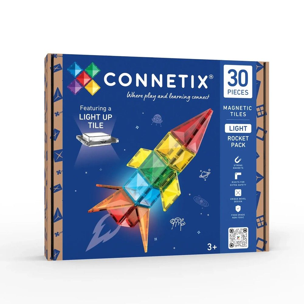 Connetix磁樂®磁力片/ 30片/ 發光火箭組