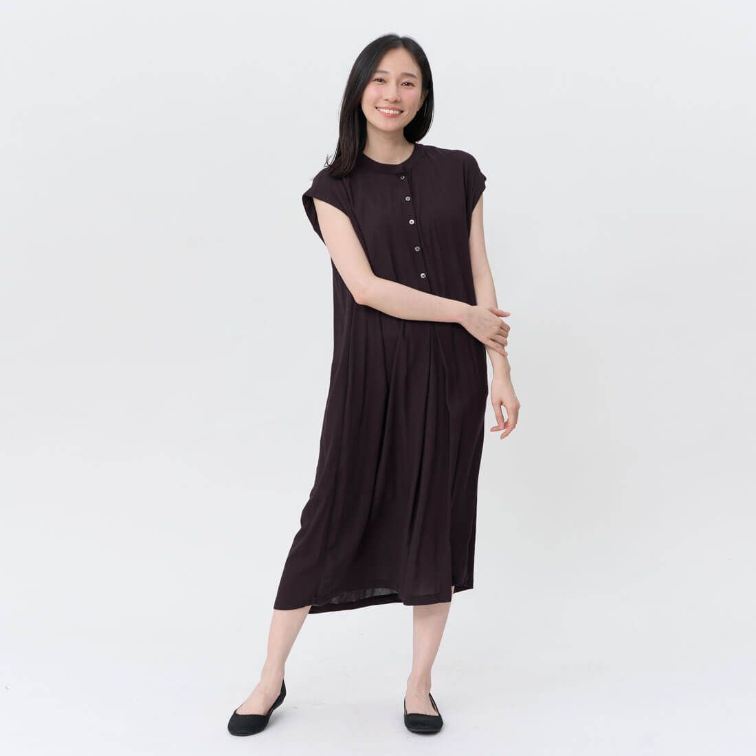 好我 so that's me Daisy半襟箱摺無袖口袋洋裝/黑 FREE SIZE