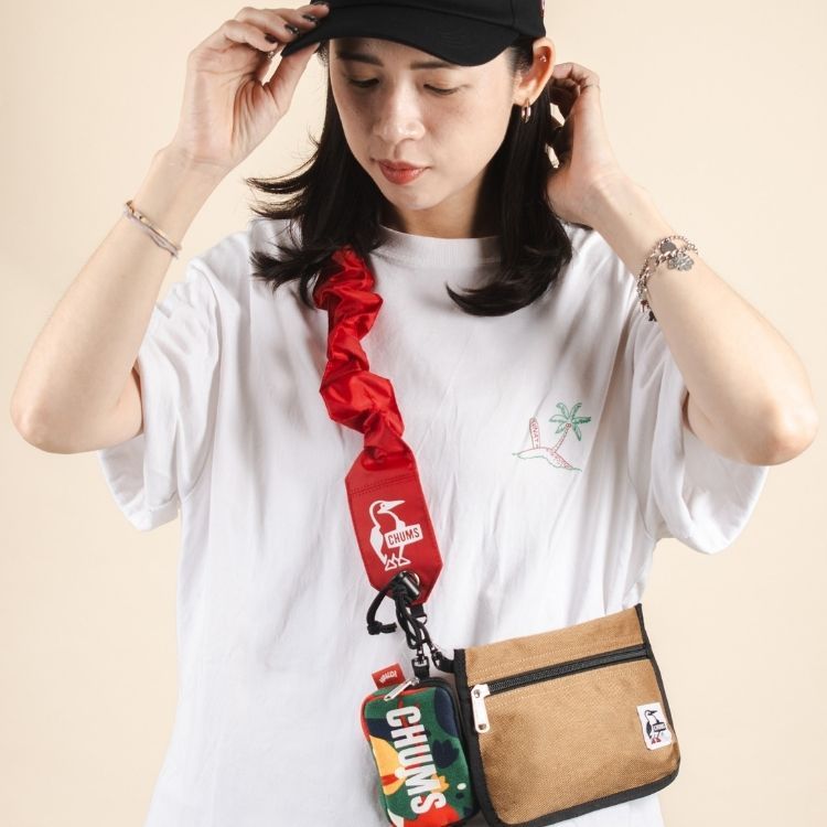 CHUMS Wearable Sling Shoulder Bag Sweat Nylon兩用造型肩背包/ Big Motif