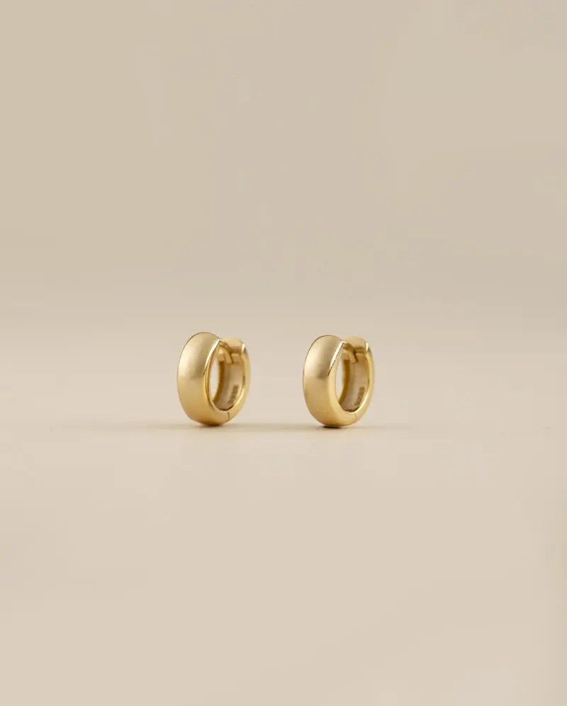 【ARTE WHITE】摩登寬版小圈耳環(金)