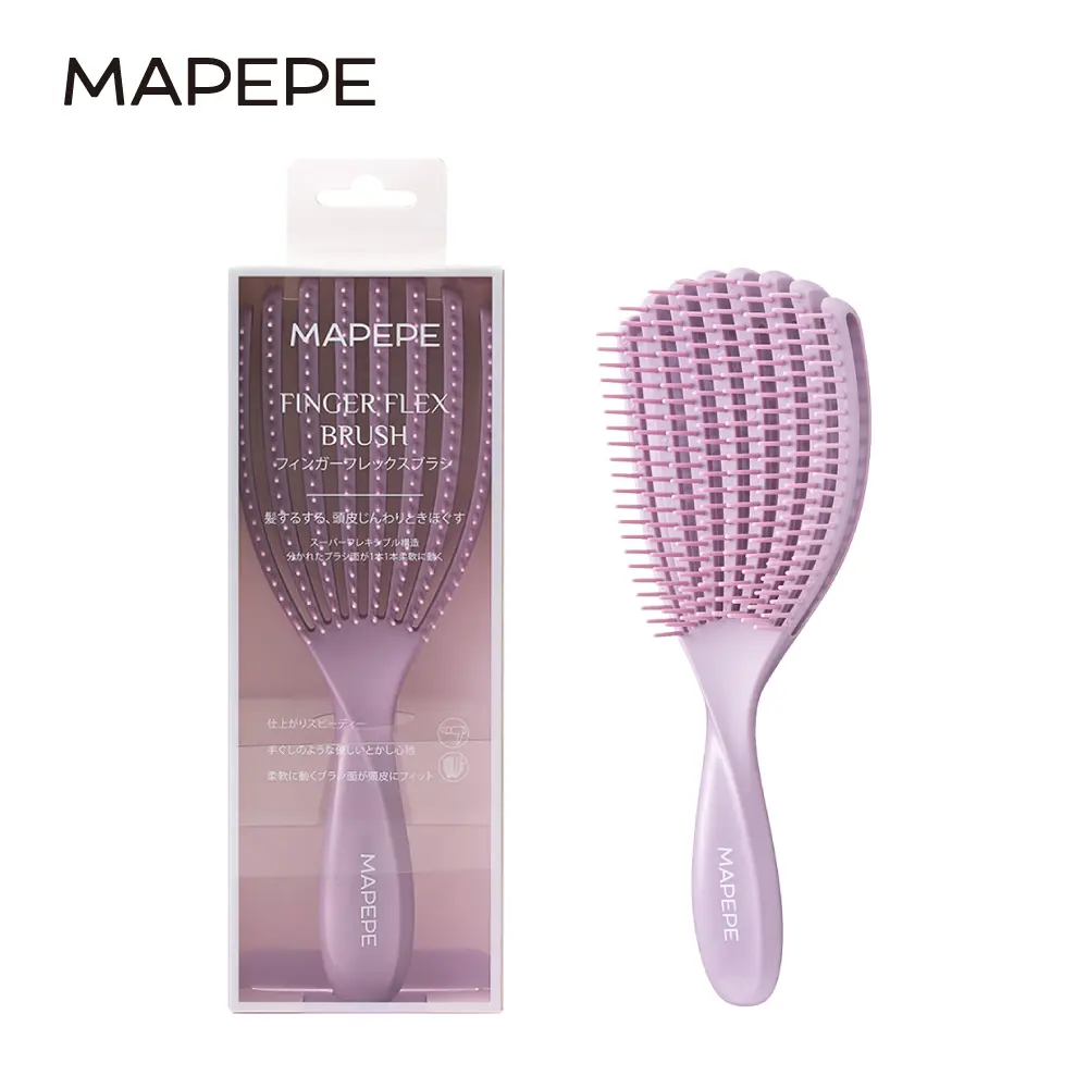 Mapepe 彈力魔掌梳 1入 〔2色〕/ 粉紫