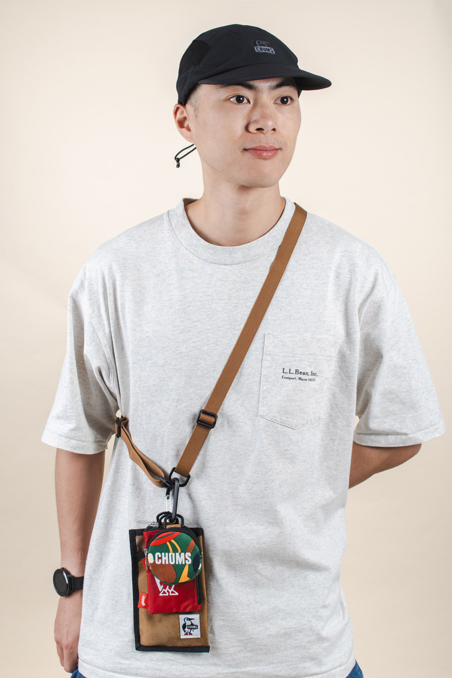 CHUMS Sling 3 Pouch Sweat Nylon3P多用途肩背包/ Big Motif